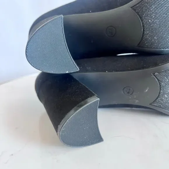 MARC FISHER ZALA BLOCK HEEL POINTY TOE HEEL WOMENS BLACK SUEDE SIZE 7 1/2 MEDIUM - Picture 9 of 12